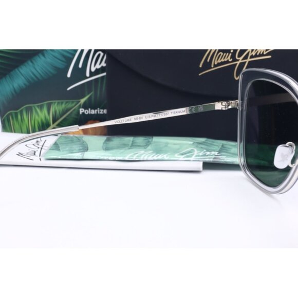 Maui Jim Violet Lake MJ 843-11 silver Cat Eye Sunglasses Blue Hawaii